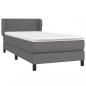 Preview: Boxspringbett mit Matratze Grau 90x200 cm Kunstleder