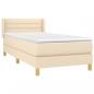 Preview: Boxspringbett mit Matratze Creme 90x190 cm Stoff