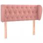 Preview: Kopfteil mit Ohren Rosa 93x23x78/88 cm Samt
