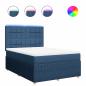 Preview: Boxspringbett mit Matratze Blau 140x200 cm Stoff