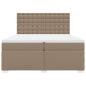 Preview: Boxspringbett Matratze Cappuccino-Braun 200x200cm Kunstleder