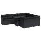 Preview: 11-tlg. Garten-Sofagarnitur mit Kissen Schwarz Poly Rattan