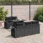 Preview: ARDEBO.de - 6-tlg. Garten-Sofagarnitur mit Kissen Schwarz Poly Rattan