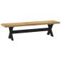Preview: ARDEBO.de - Esszimmerbank NOAIN X-Form-Beine 180x40x45 cm Massivholz Kiefer