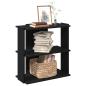 Preview: ARDEBO.de - Bücherregal 3 Böden Schwarz 60x30x80 cm Holzwerkstoff