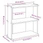 Preview: Bücherregal 3 Böden Räuchereiche 60x30x80 cm Holzwerkstoff