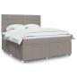 Preview: ARDEBO.de - Boxspringbett mit Matratze Taupe 180x200 cm Stoff