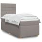 Preview: ARDEBO.de - Boxspringbett mit Matratze Taupe 90x200 cm Stoff