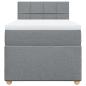 Preview: Boxspringbett mit Matratze Hellgrau 90x200 cm Stoff