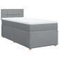 Preview: Boxspringbett mit Matratze Hellgrau 90x200 cm Stoff