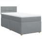 Preview: Boxspringbett mit Matratze Hellgrau 90x190 cm Stoff