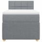 Preview: Boxspringbett mit Matratze Hellgrau 90x190 cm Stoff