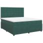Preview: ARDEBO.de - Boxspringbett mit Matratze Dunkelgrün 180x200 cm Samt
