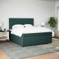 Preview: Boxspringbett mit Matratze Dunkelgrün 180x200 cm Samt