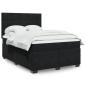 Preview: ARDEBO.de - Boxspringbett mit Matratze Schwarz 160x200 cm Samt