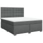 Preview: Boxspringbett mit Matratze Dunkelgrau 180x200 cm Stoff