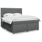 Preview: ARDEBO.de - Boxspringbett mit Matratze Dunkelgrau 180x200 cm Stoff