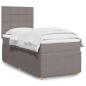 Preview: ARDEBO.de - Boxspringbett mit Matratze Taupe 90x200 cm Stoff