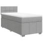 Preview: Boxspringbett mit Matratze Hellgrau 90x200 cm Stoff