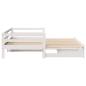 Preview: Tagesbett Ausziehbar mit Schubladen ohne Matratze Weiß 90x190cm