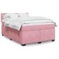 Preview: ARDEBO.de - Boxspringbett mit Matratze Rosa 160x200 cm Samt