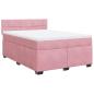 Preview: Boxspringbett mit Matratze Rosa 160x200 cm Samt