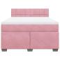Preview: Boxspringbett mit Matratze Rosa 160x200 cm Samt