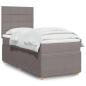 Preview: ARDEBO.de - Boxspringbett mit Matratze Taupe 90x190 cm Stoff