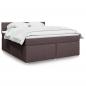 Preview: ARDEBO.de - Boxspringbett mit Matratze Dunkelbraun 180x200 cm Stoff