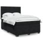 Preview: ARDEBO.de - Boxspringbett mit Matratze Schwarz 160x200 cm Samt