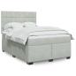 Preview: ARDEBO.de - Boxspringbett mit Matratze Hellgrau 160x200 cm Samt