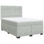 Preview: Boxspringbett mit Matratze Hellgrau 160x200 cm Samt