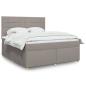 Preview: ARDEBO.de - Boxspringbett mit Matratze Taupe 180x200 cm Stoff