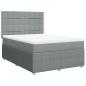 Preview: ARDEBO.de - Boxspringbett mit Matratze Hellgrau 160x200 cm Stoff