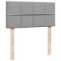 Preview: Boxspringbett mit Matratze Hellgrau 90x190 cm Stoff