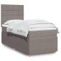 Preview: ARDEBO.de - Boxspringbett mit Matratze Taupe 90x200 cm Stoff