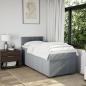 Preview: Boxspringbett mit Matratze Hellgrau 90x200 cm Stoff