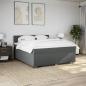 Preview: ARDEBO.de - Boxspringbett mit Matratze Dunkelgrau 180x200 cm Stoff