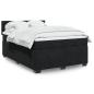Preview: ARDEBO.de - Boxspringbett mit Matratze Schwarz 160x200 cm Samt