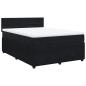Preview: Boxspringbett mit Matratze Schwarz 160x200 cm Samt