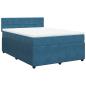 Preview: Boxspringbett mit Matratze Blau 160x200 cm Samt