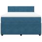 Preview: Boxspringbett mit Matratze Blau 160x200 cm Samt