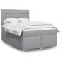 Preview: ARDEBO.de - Boxspringbett mit Matratze Hellgrau 160x200 cm Stoff