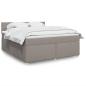 Preview: ARDEBO.de - Boxspringbett mit Matratze Taupe 180x200 cm Stoff