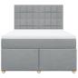 Preview: Boxspringbett mit Matratze Hellgrau 160x200 cm Stoff