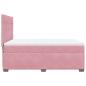 Preview: Boxspringbett mit Matratze Rosa 160x200 cm Samt