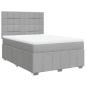 Preview: Boxspringbett mit Matratze Hellgrau 160x200 cm Stoff