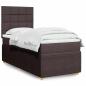 Preview: ARDEBO.de - Boxspringbett mit Matratze Dunkelbraun 90x200 cm Stoff
