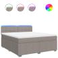 Preview: Boxspringbett mit Matratze Taupe 180x200 cm Stoff