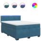 Preview: Boxspringbett mit Matratze Blau 160x200 cm Samt